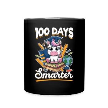 Cute Unicorn Rainbow 100 Days of School - Tasse einfarbig - Schwarz - Vorne