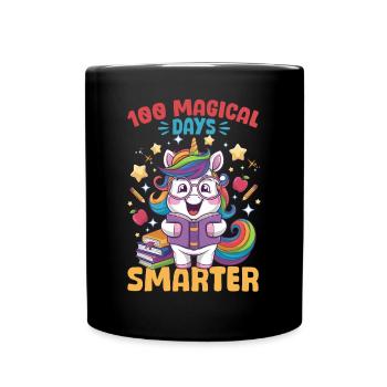 Cute Unicorn Rainbow 100 Days of School - Tasse einfarbig - Schwarz - Vorne