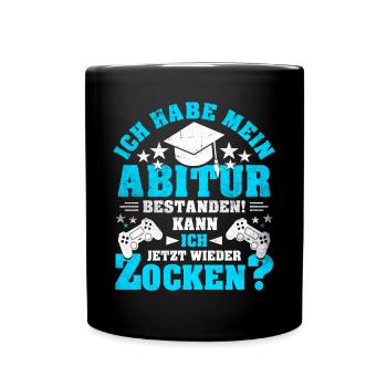Abitur Abi Abschluss Schule Gamer Gaming Geschenk - Tasse einfarbig - Schwarz - Vorne