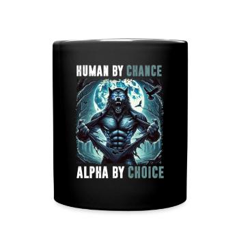Humain Par hasard Alpha Par choix Loup-garou - Mug uni - noir - Devant