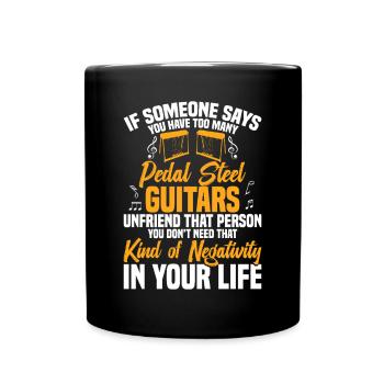 Pedal Steel Guitariste Instrument à cordes Montagne - Mug uni - noir - Devant