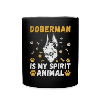 Doberman Gifts - Tasse einfarbig - Schwarz - Vorne