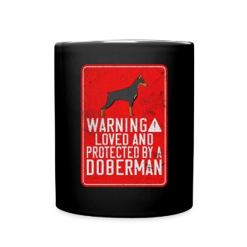 Doberman Gifts - Tasse einfarbig - Schwarz - Vorne
