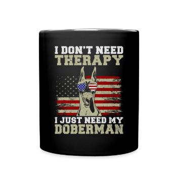 Doberman Gifts - Tasse einfarbig - Schwarz - Vorne