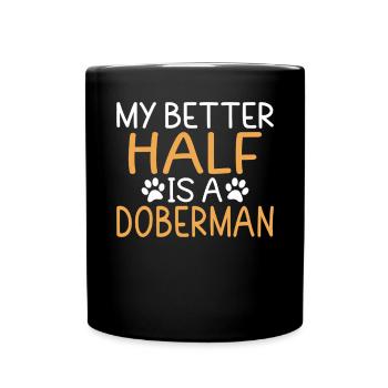 Doberman Gifts - Tasse einfarbig - Schwarz - Vorne