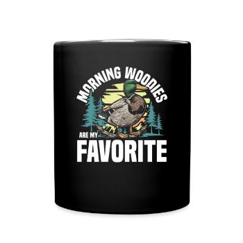 Duck hunters shoot heavier loads flag - Full Colour Mug - black - Front