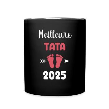 meilleure tata 2025 annonce grossesse - Mug uni - noir - Devant