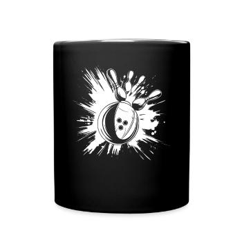 Bowling Strike - Tasse einfarbig - Schwarz - Vorne