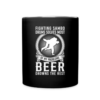 Sambo Wrestler Sambo fighter Funny Sambo Quotes - Full Colour Mug - black - Front