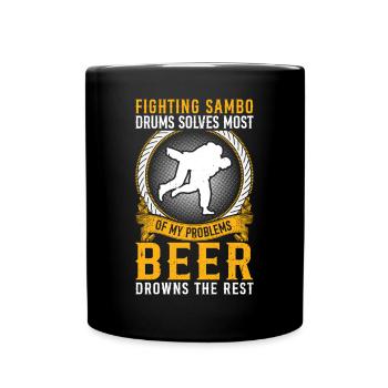 Sambo Quotes Sambo Wrestler Funny Sambo fighter - Full Colour Mug - black - Front
