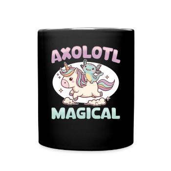 Cute Axolotl Unicorn Axolotl Magical - Tasse einfarbig - Schwarz - Vorne
