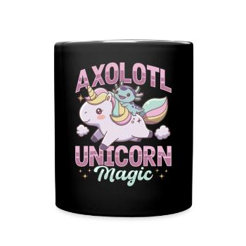 Cute Axolotl Unicorn Axolotl Unicorn Magic - Full Colour Mug - black - Front