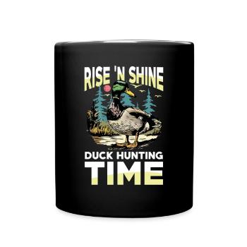 Duck hunters shoot heavier loads flag - Full Colour Mug - black - Front