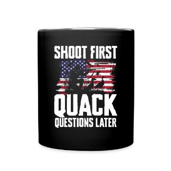 Duck hunters shoot heavier loads flag - Full Colour Mug - black - Front