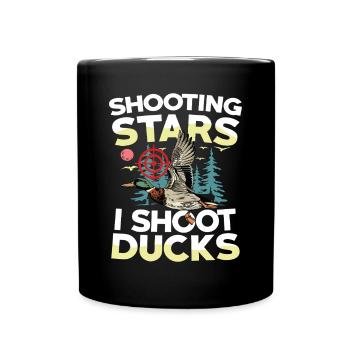 Duck hunters shoot heavier loads flag - Full Colour Mug - black - Front
