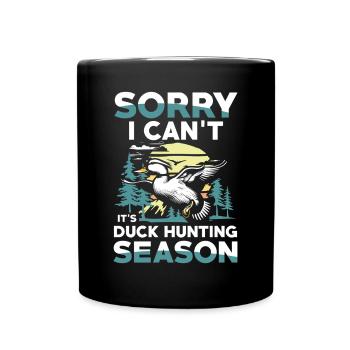 Duck hunters shoot heavier loads flag - Full Colour Mug - black - Front