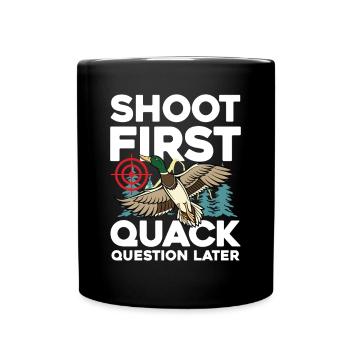 Duck hunters shoot heavier loads flag - Full Colour Mug - black - Front