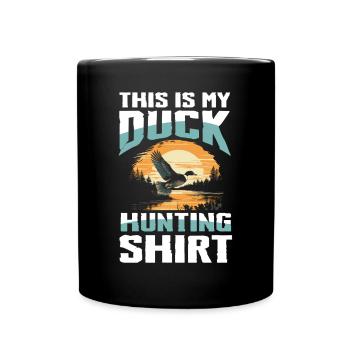 Duck hunters shoot heavier loads flag - Full Colour Mug - black - Front