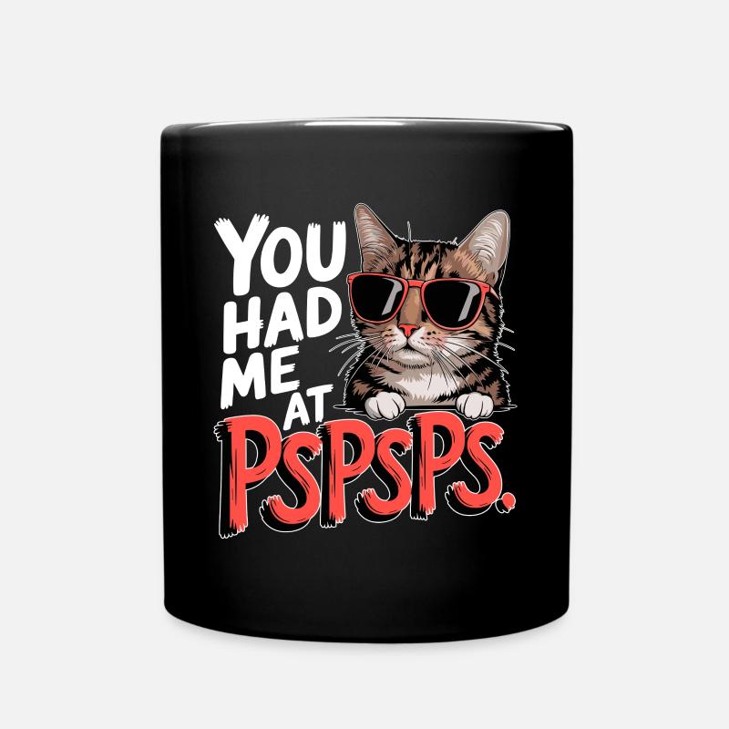 Kätzchen Pspsps Katze - Tasse einfarbig - Schwarz