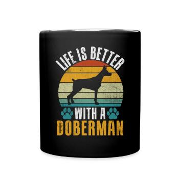 Doberman Gifts - Tasse einfarbig - Schwarz - Vorne