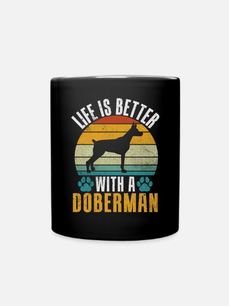 Doberman Gifts - Tasse einfarbig - Schwarz