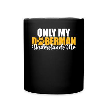 Doberman Gifts - Tasse einfarbig - Schwarz - Vorne