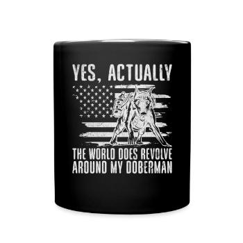 Doberman Gifts - Tasse einfarbig - Schwarz - Vorne