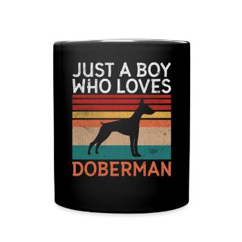 Doberman Gifts - Tasse einfarbig - Schwarz - Vorne