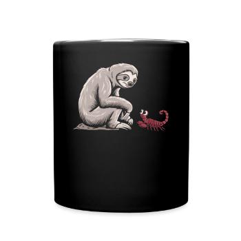 Scorpio Zodiac Sloth Illustration - Full Colour Mug - black - Front
