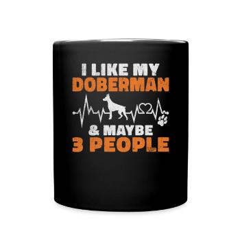 Doberman Gifts - Tasse einfarbig - Schwarz - Vorne