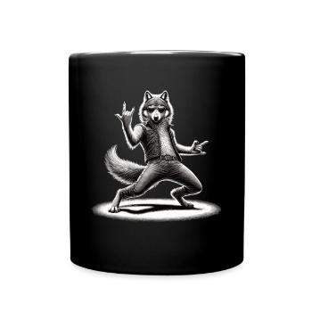 Rockiger Wolf – Cool & Wild - Tasse einfarbig - Schwarz - Vorne