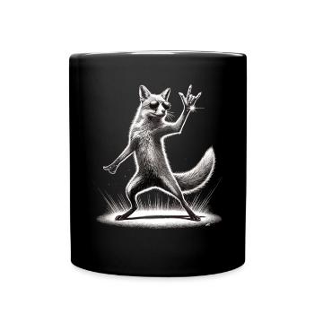 Rock Fox – Cool and Wild - Full Colour Mug - black - Front