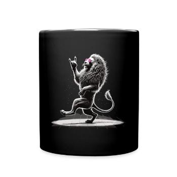 Lion à bascule – sauvage et libre - Mug uni - noir - Devant