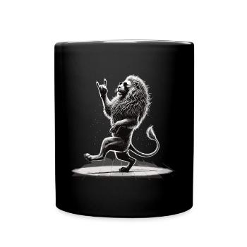 Lion à bascule – cool & wild - Mug uni - noir - Devant