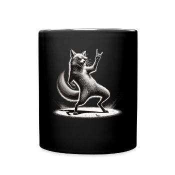 Rocking Fox – Wild & Cool - Full Colour Mug - black - Front