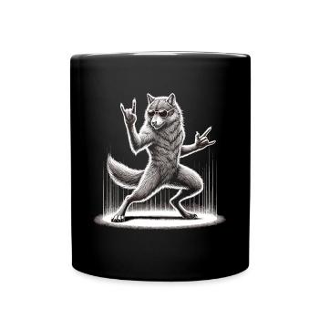 Rocking Wolf – Sauvage et libre - Mug uni - noir - Devant