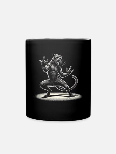 Rock-Panther – Metal und Power - Tasse einfarbig - Schwarz
