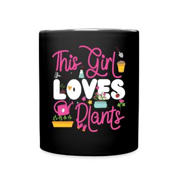 Amateur de plantes jardinière fille ceci - Mug uni - noir - Devant