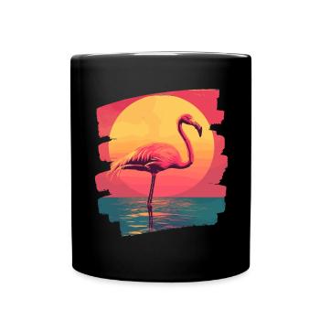 Flamant - Mug uni - noir - Devant