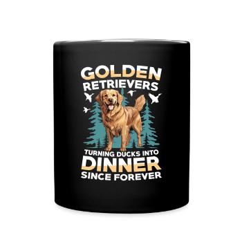 Golden Retriever : les chiens de chasse au canard par excellence - Mug uni - noir - Devant