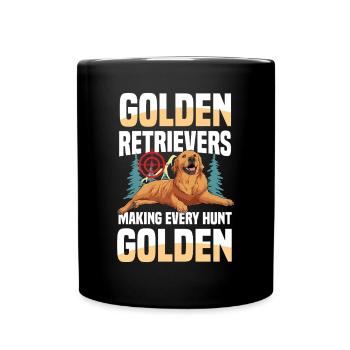 Golden Retriever : les chiens de chasse au canard par excellence - Mug uni - noir - Devant