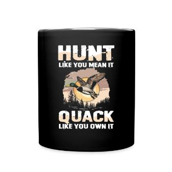 Duck hunters shoot heavier loads flag - Full Colour Mug - black - Front