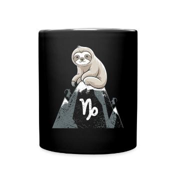 Capricorne douillet paresseux sur la montagne - Mug uni - noir - Devant