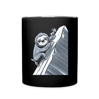 Steinbock-Zodiak Faultier Am Berg - Tasse einfarbig - Schwarz - Vorne
