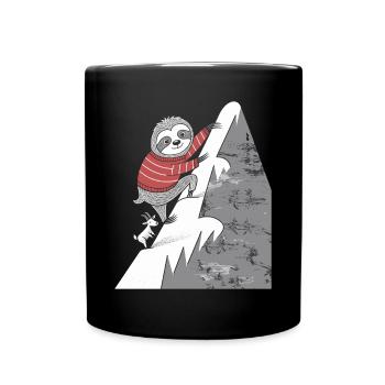 Capricorn zodiac sloth climbs the mountain - Full Colour Mug - black - Front