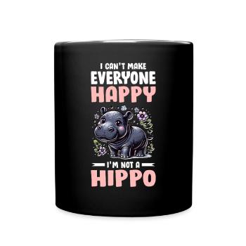 Nilpferd - Tasse einfarbig - Schwarz - Vorne