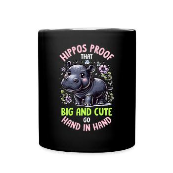 Nilpferd - Tasse einfarbig - Schwarz - Vorne