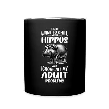 Nilpferd - Tasse einfarbig - Schwarz - Vorne