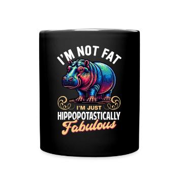 Nilpferd - Tasse einfarbig - Schwarz - Vorne