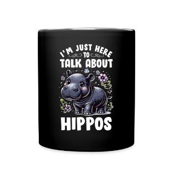 Nilpferd - Tasse einfarbig - Schwarz - Vorne